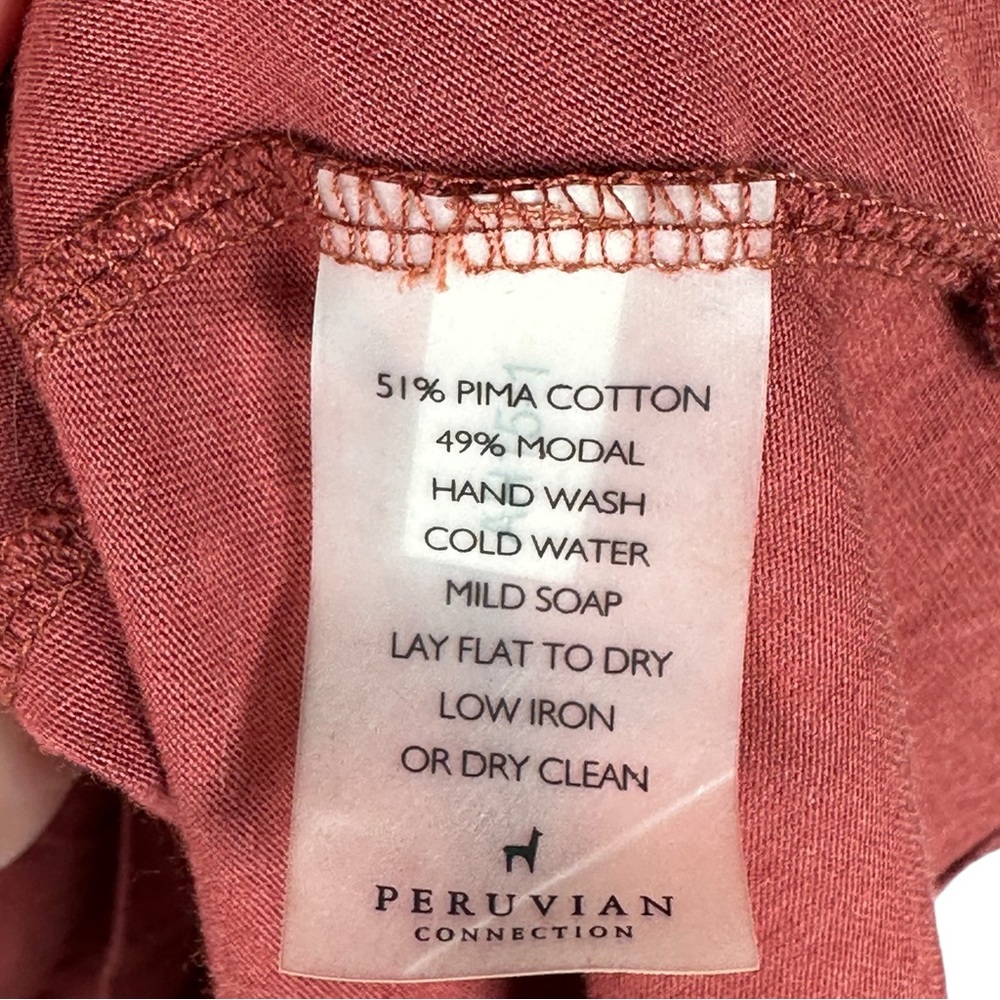 Peruvian Connection Solid Red Half Sleeve Hi-Low … - image 4